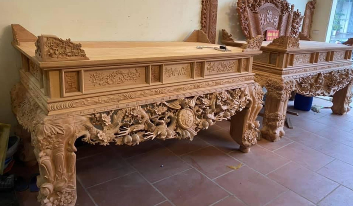 Sập Ngũ Phúc chữ Thọ Cẩn Ốc